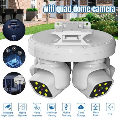 8MP Cámaras de seguridad 4Lens WIFI visión nocturna Supermercado Almacén Fábrica