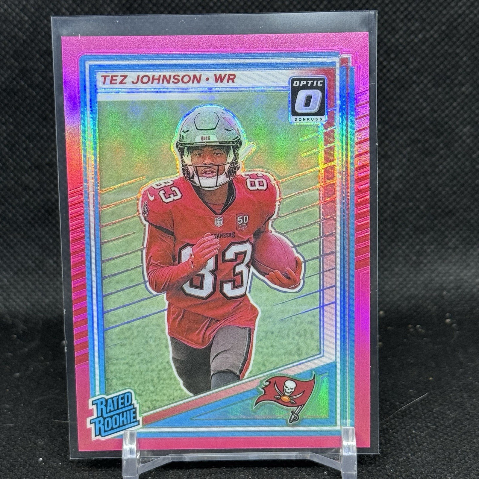 2025 Panini Donruss Tez Johnson Rated Rookie RC Optic Preview Pink Prizm