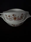 Pair VTG Pyrex England Country Autumn Nesting Baking Dishes Floral 6C & 3C Nice