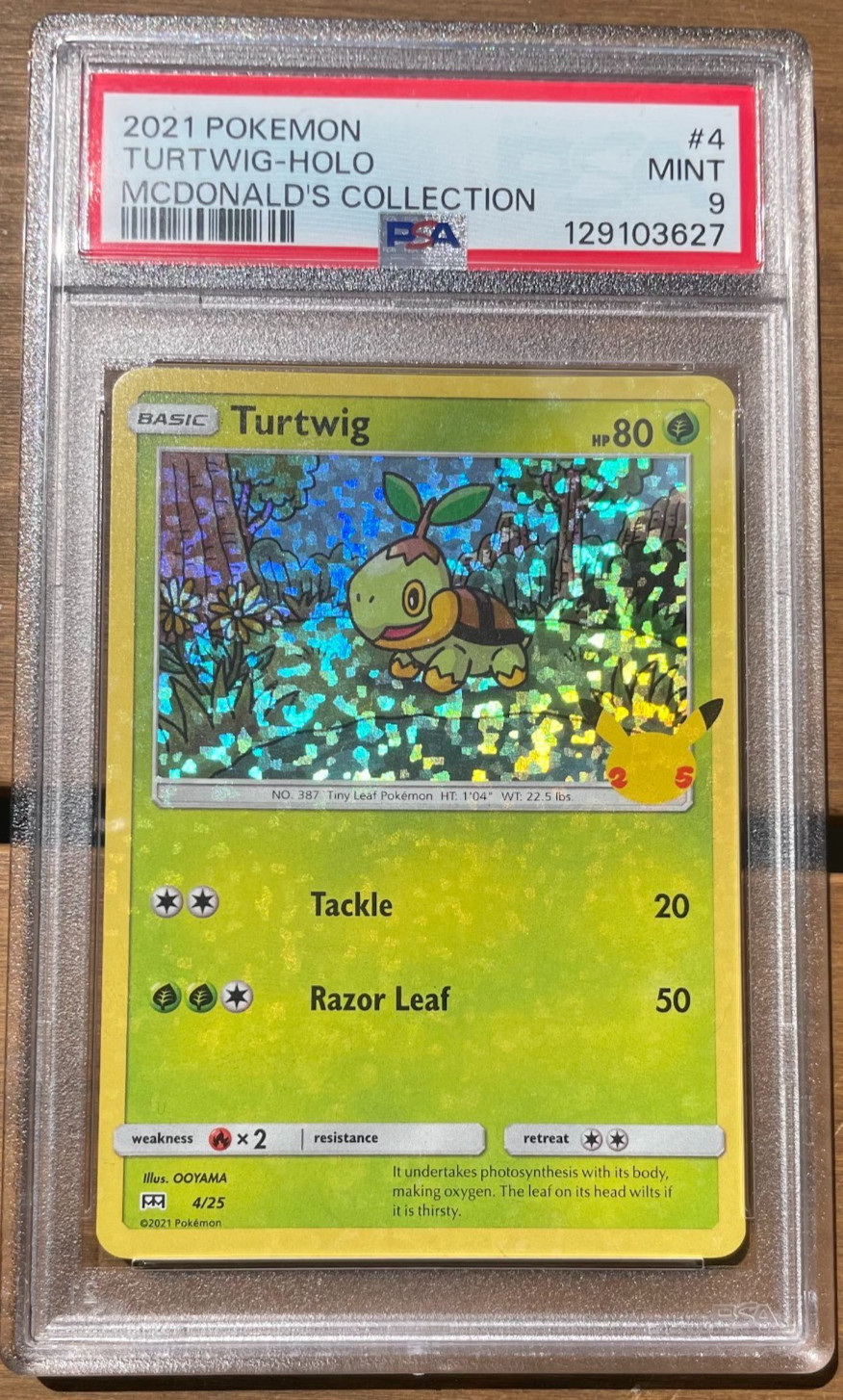 2021 Pokemon Turtwig Holo Mcdonalds 25TH Anniversary Collection 4/25 PSA 9