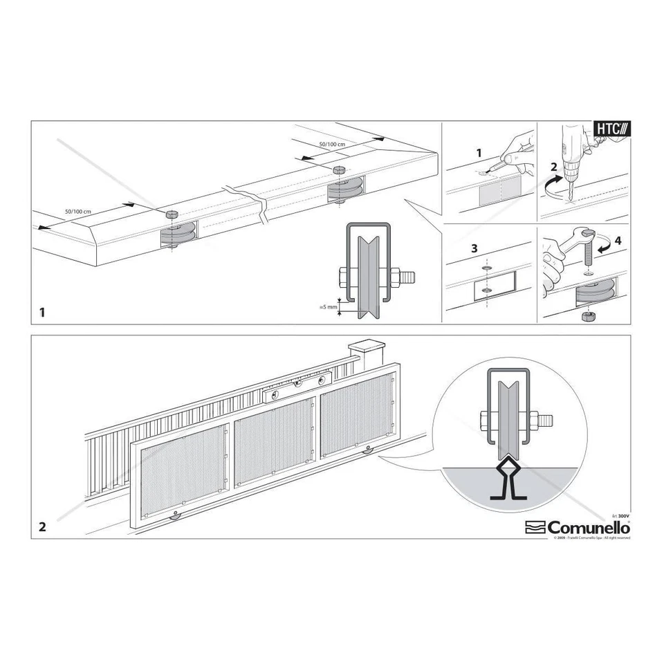 RUOTA PER CANCELLO SCORREVOLE GOLA V ZINCATA 1 CUSCINETTO CON BULLONE  - Immagine 3 di 3