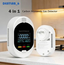 4-in-1 Carbon Monoxide Detector, LCD Digital Gas Detector, Warning Alarm Sensor