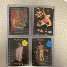 Sting and Ric Flair 4 Card Lot 1991 Impel WCW Wrestling Trading Cards