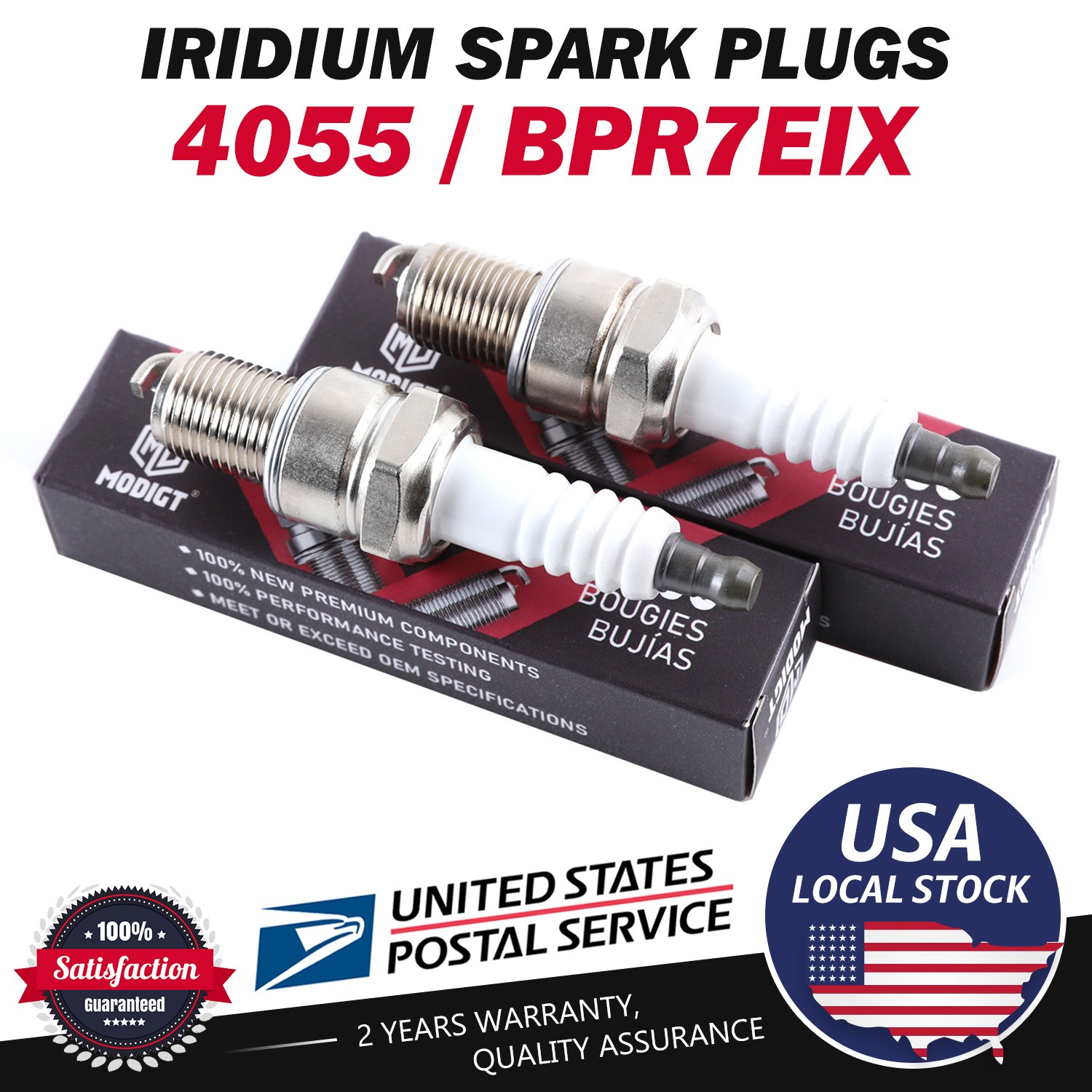 4 X OEM For NGK IRIDIUM IX Resistor Performance MGT Spark Plugs BPR7EIX # 4055