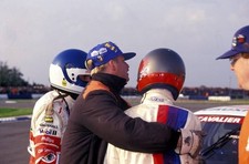 Steve Soper BMW is defended by Marshalls after his collision with - Old Photo