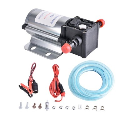 12V Electric Fuel Transfer Pump Kit Self Priming Diesel Gas Water 