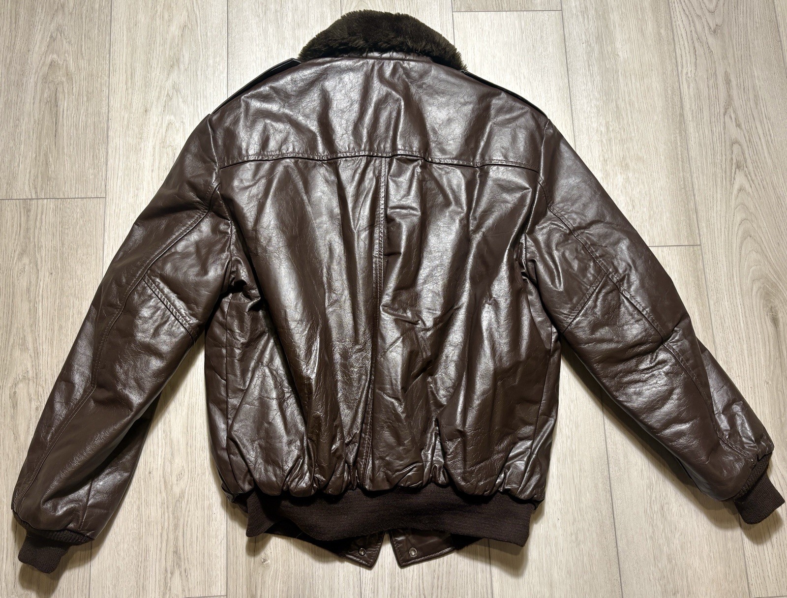 Vintage Cooper A2 Leather Flight Jacket Bomber 48 X Tall USA Made Brown Aviator image 2