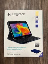 Logitech Ultrathin Keyboard Folio Case for Samsung Galaxy Tab 4 10.1 Blue NEW