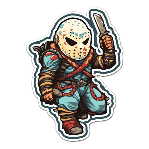 Jason Voorhees Friday the 13th Chibi Horror Scary Self Adhesive Vinyl Sticker