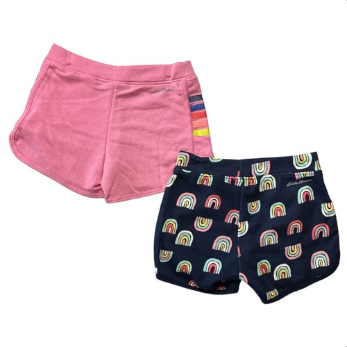Eddie Bauer Girl's 2-Pack Soft Cotton Blend Elastic Waist Everyday Shorts - Picture 2 of 4