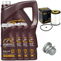 MotoröL Filter Set Mannol 5W-40 Api Sn 9 Liter + Schraube FüR Mercedes E-Klasse
