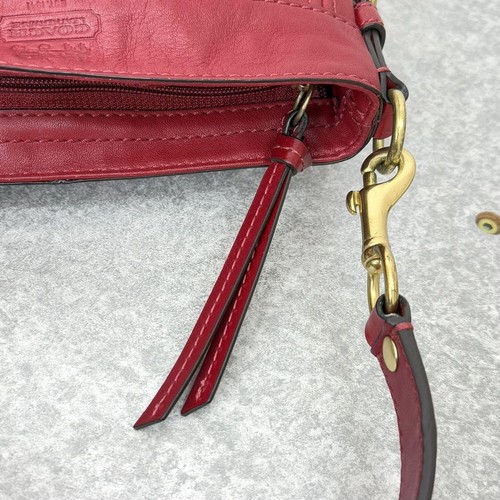 COACH Vintage Zoe Hobo Bag Shoulder Bag Hand Bag Leather Red x Gold Hardware - Picture 13 of 24