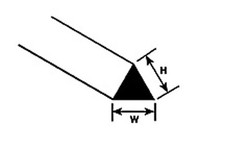 Plastruct Styrene MRT-30 (90841) Pack 10 x 0.8mm x 250mm Lengths Triangular Rod