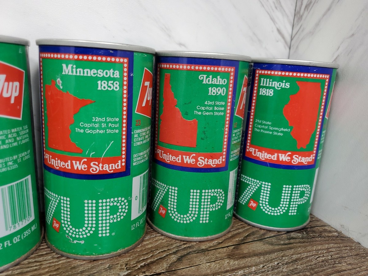 ☆ ~Lot of 9 Vintage 7UP 1976 Bicentennial United We Stand State