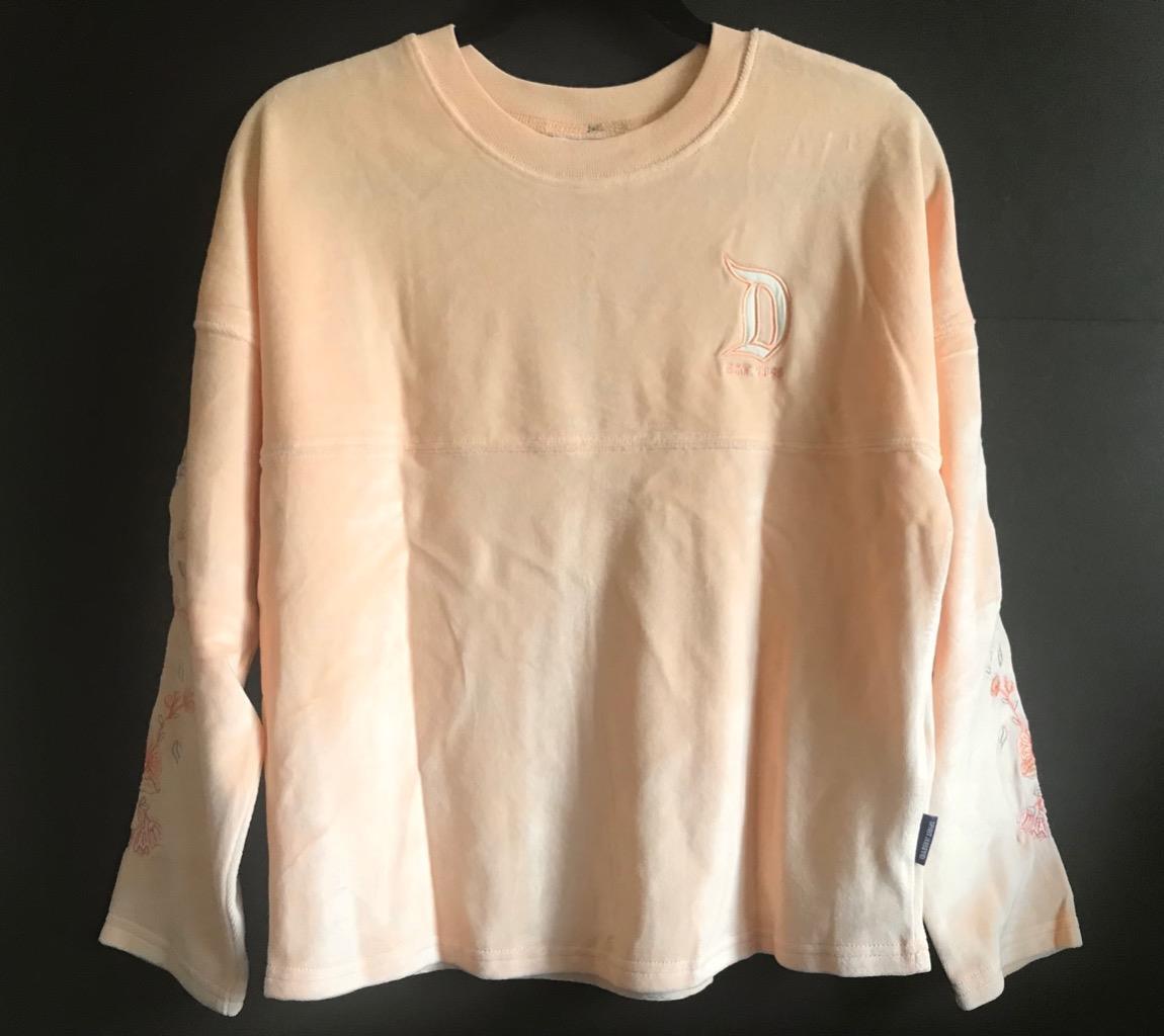 Disneyland Resort Peach Embroidered Floral Velour Fuzzy