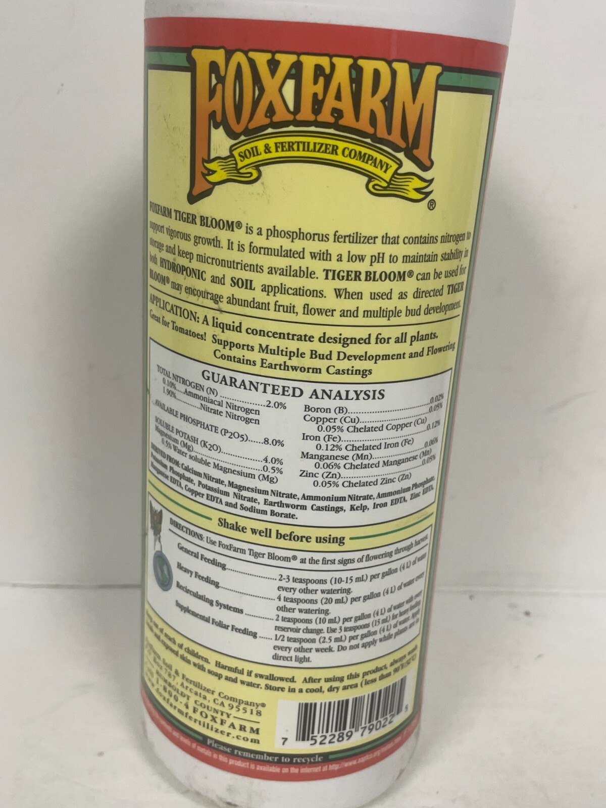 FoxFarm Tiger Bloom Liquid Plant Food 284 For Flowering & Fruiting