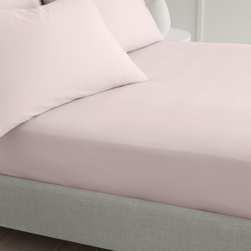 Bianca 200TC Cotton Percale Extra Deep Fitted Sheet Or Pillowcases Blush - Picture 19 of 46