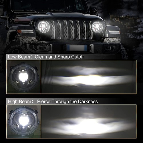 2X 9"Inch LED Headlight+Fog Light DRL Turn Signal For Jeep Wrangler JL 2018-2023 - Picture 3 of 12