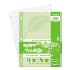Ecology College Ruled Recycled Filler PaperWhite 150 Sheets 3202