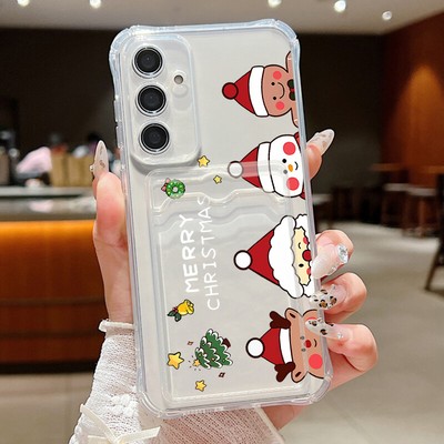Hülle Für Samsung S24 S23 Ultra A55 A16 Kartensteckplatz Wallet Weihnachten Case
