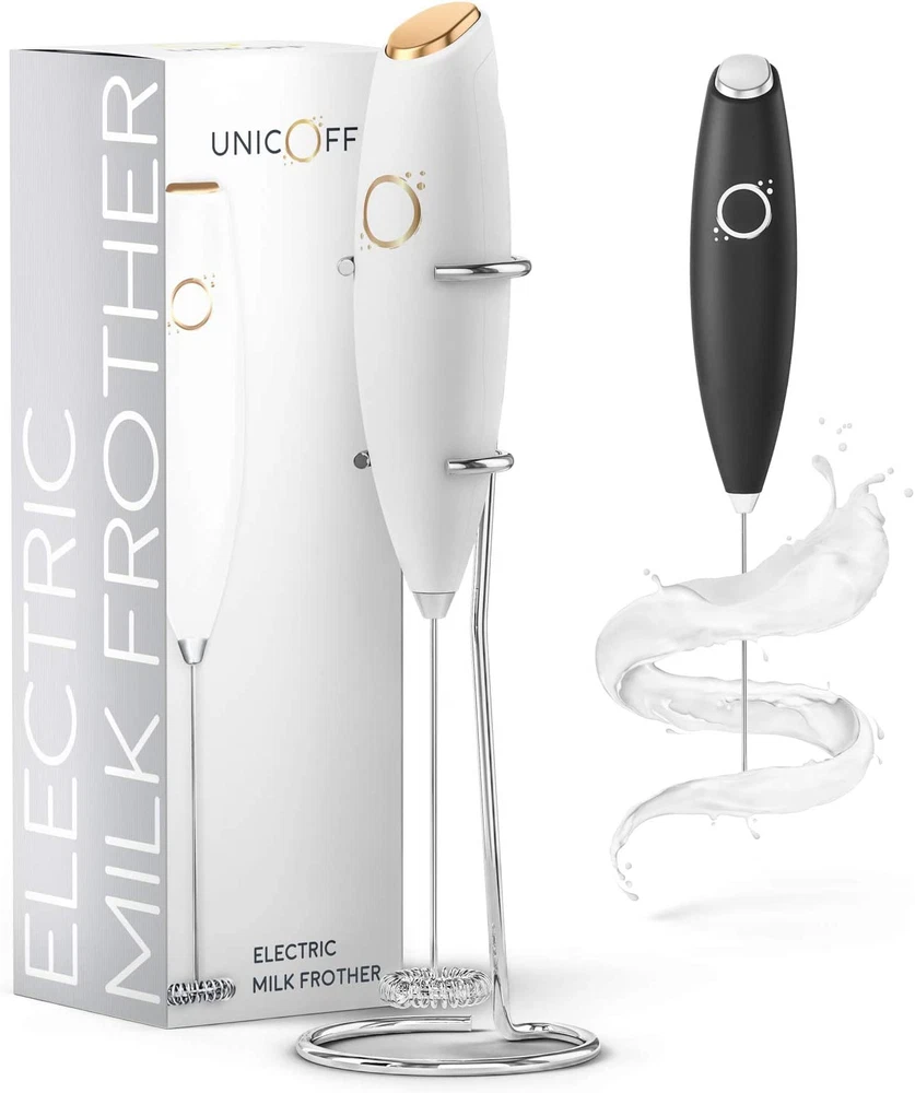 Milk Frother White - Coffee Frother Handheld with Electric Whisk - 19000 Rpm - B