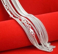 Wholesale 10pcs 925 Sterling Solid Silver Plated 2mm Curb Chain Necklace 16"-30"