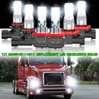 For Volvo VNL VNM 2004-2015 Combo LED Headlight High&Low Beam + Fog Light Bulbs