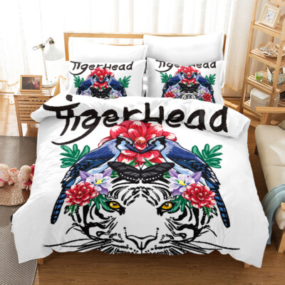 3D Tiger Butterfly Bird Floral Plant Quilt Cover Set Bedding Sets Pillowcases 64