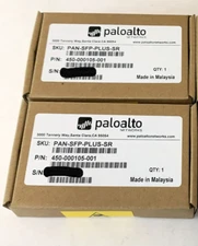 Lot of 2pcs Palo Alto PAN-SFP-PLUS-SR SR 10Gb optical transceiver, 300m, OM3 MMF
