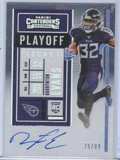 DARRYNTON EVANS 2020 PANINI CONTENDERS PLAYOFF TICKET ON CARD AUTO RC #D /99