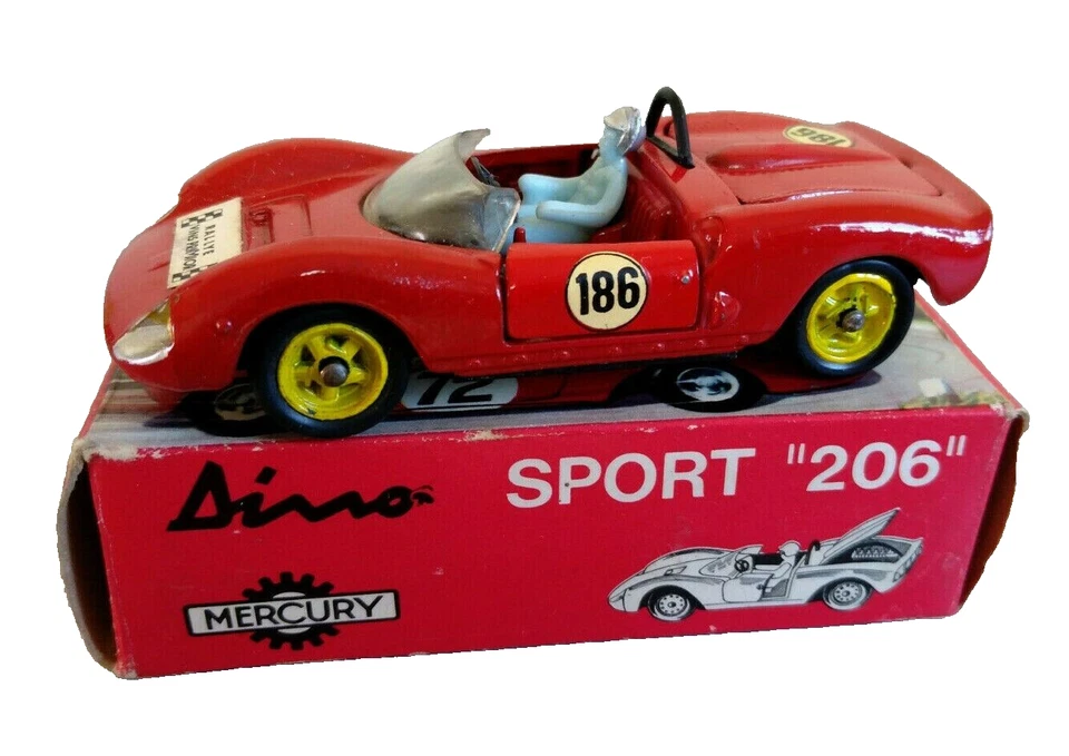 Mercury 1/43 Dino Sport 206 Rosso N.186 Rif 45 Con Scatola Tbe Made IN Italia - Immagine 2 di 4