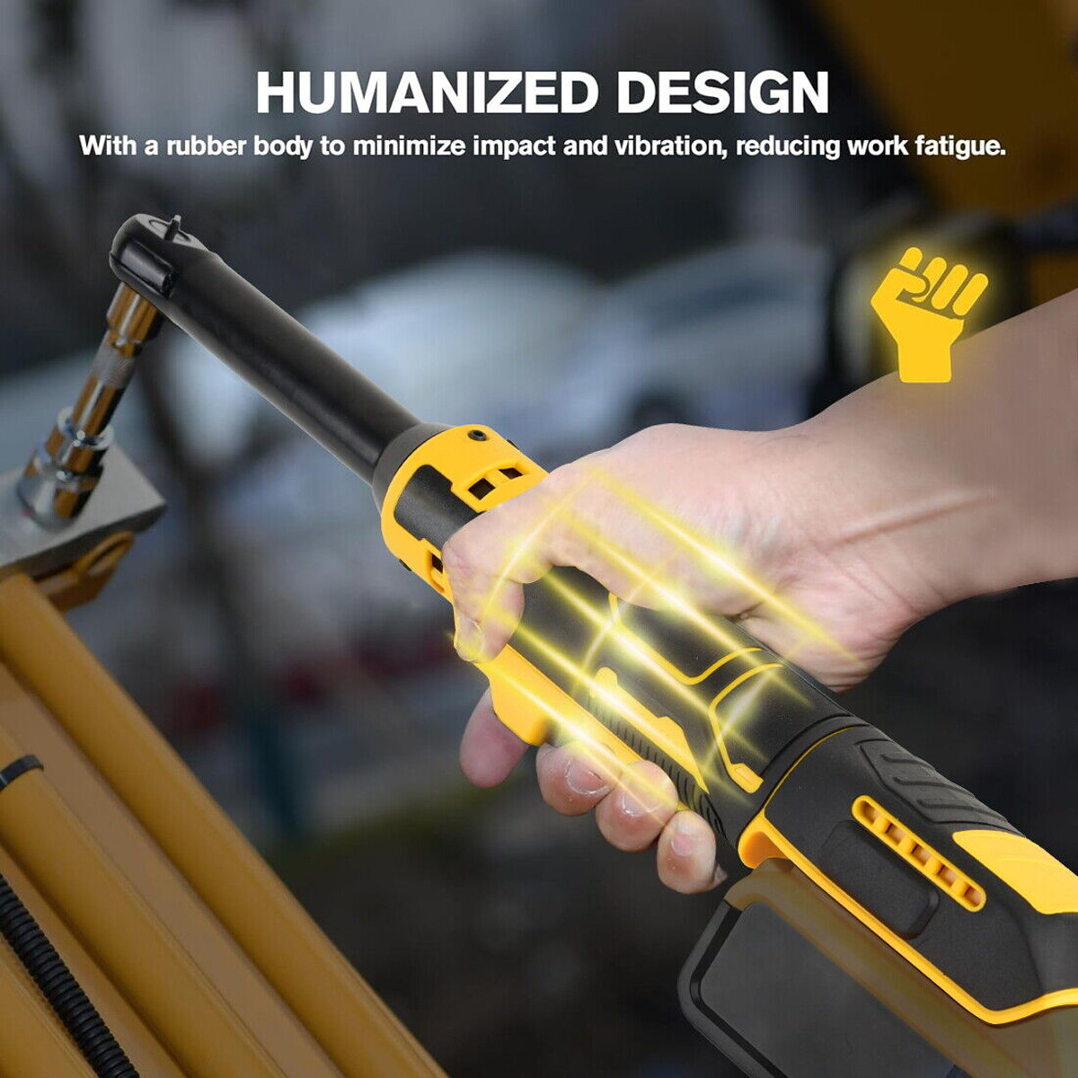 3/8'' Cordless Electric Ratchet Wrench Kit 88Nm Extended Head For Dewalt Battery