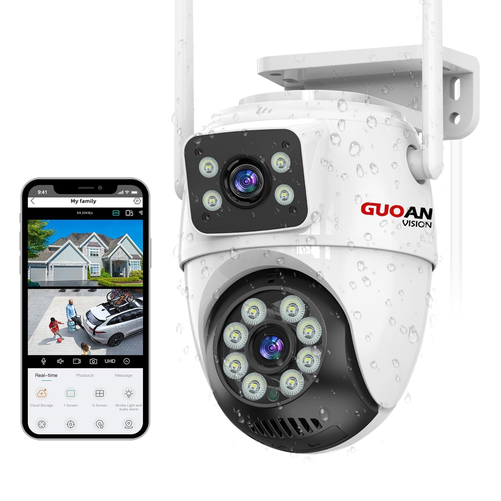 Security Camera Outdoor,【6MP Dual Lens】WiFi Outside Camera for Home Security ...-image