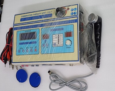 New 5 in 1 Combination Therapy Unit Machine IFT+MS+TNS+US+Deep Heat Machine