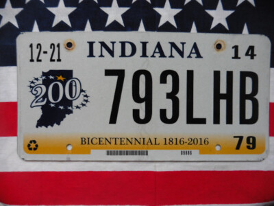 US INDIANA 200 YEARS 793LHB AUTO CAR KENNZEICHEN NUMMERNSCHILD SCHICHT PLATE USA