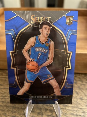 2022-23 PANINI SELECT #83 CHET HOLMGREN ROOKIE BLUE PRIZM OKC