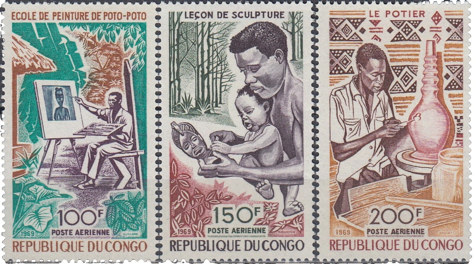 Art, Artists Congolese Stamps