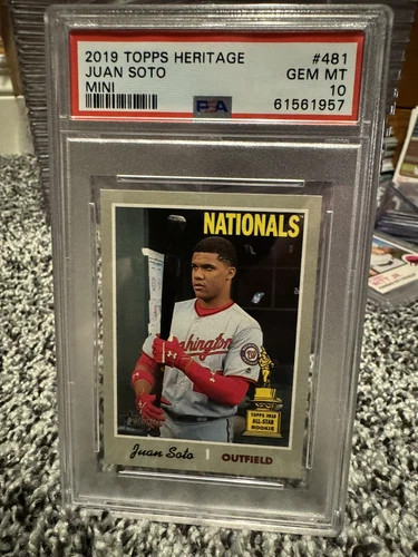 2019 Topps Heritage JUAN SOTO Mini #/100 PSA 10 POP 8 YANKEES 🔥🔥 RARE METS