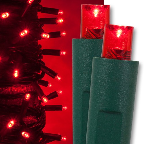 25' Commercial LED Christmas Lights Mini Lights, 50 Lights White Multi Red Green - Picture 15 of 29