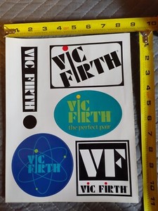Vintage Vic Firth drumstick sticker sheet of five stickers