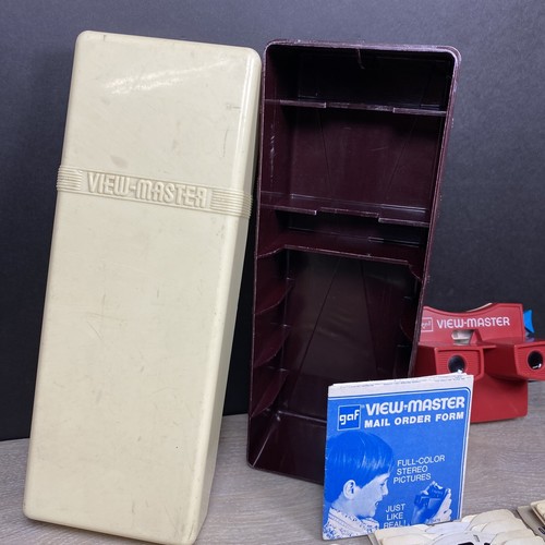 Visualizzatore Viewmaster con 50 bobine e custodia - storie geografiche Disney anni 40 50 - Foto 8 di 12