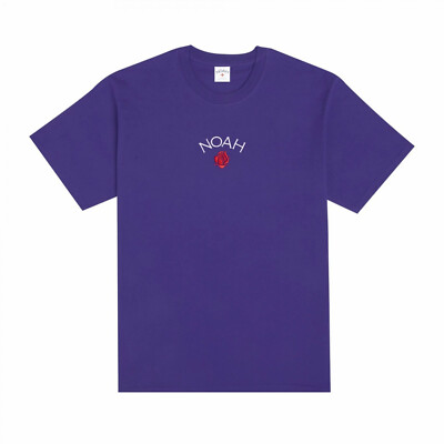 New Noah NY Embroidered Rose Core logo Purple Tee Sz S !!! palace kith supreme
