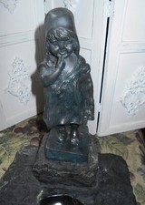 Vintage Maitland Smith Granite Statue of Shoeless Child 12