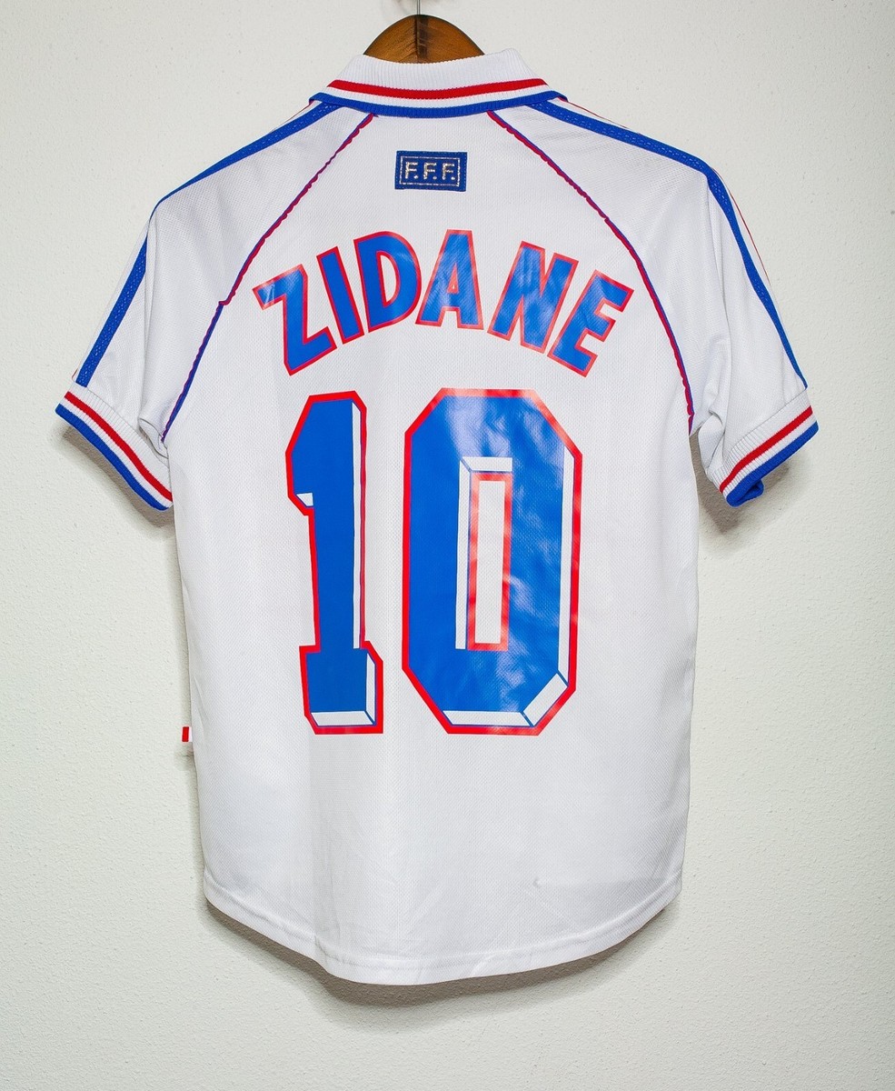 フランス代表 FIFA WORLD CUP 98 ZIDANE 10 France Zidane #10 Away 1998 World Cup Final Jersey Soccer