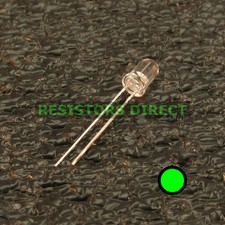 50pcs Round 5mm Green T1-3/4 LED Water Clear Lens HAM Radio US Seller 50x V27