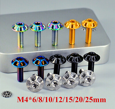 Milling flower head Titanium alloy screw M4x10 15 20 25mm front windshield Bolt