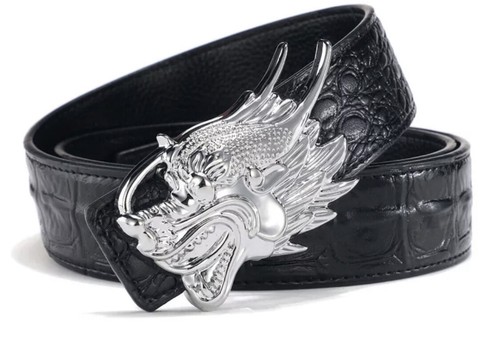 MEN 38MM CROCODILE LEATHER BELT LUXURY 