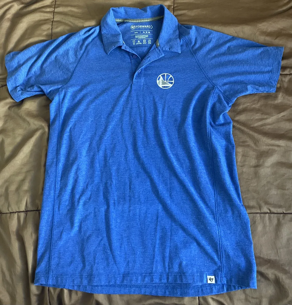 #039;47 Forward Brand Golden State Warriors NBA Polo Shirt - Blue - Size  Medium