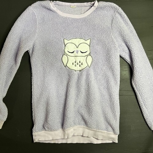 Owl Girl Large Light Purple Fleece Sweatshirt