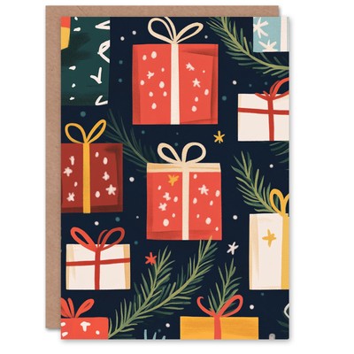 Verpackte Geschenke Geschenk Pinienblatt Spaß Weihnachten Kunst Rohling für alle Weihnachtskarten